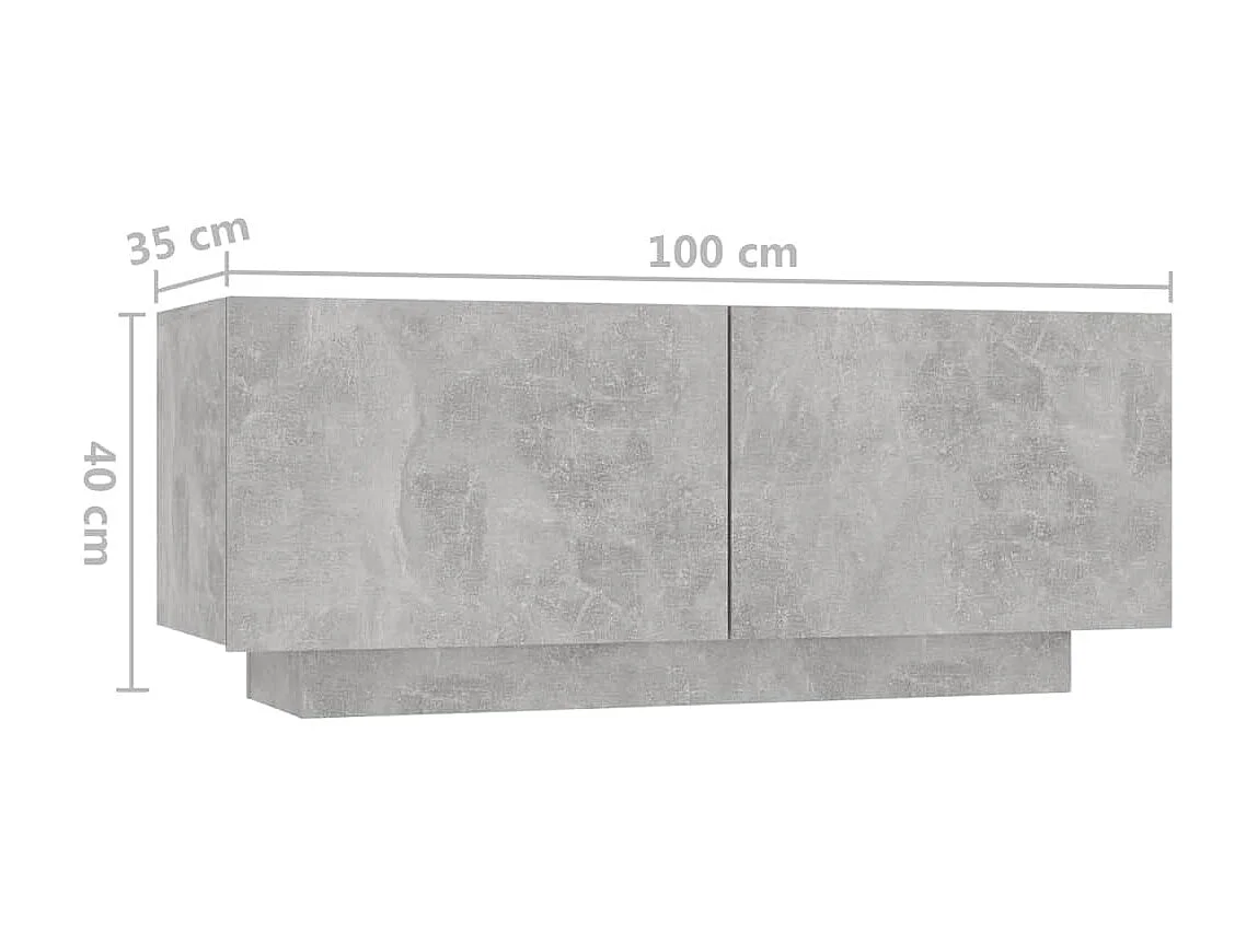 Table de chevet Gris béton 100x35x40