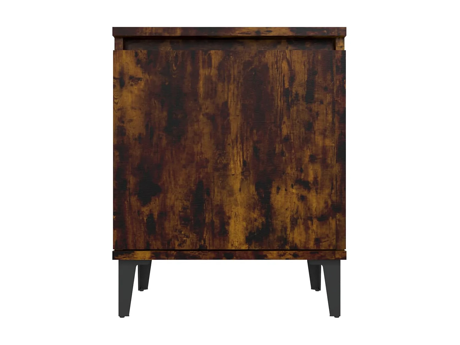 Tables de chevet avec pieds en métal 2pcs Chêne fumé 40x30x50