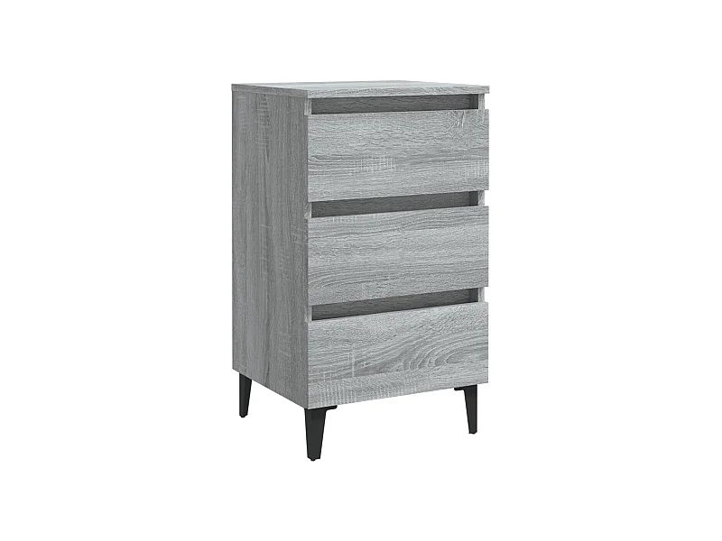 Table de chevet avec pieds en métal Sonoma gris 40x35x69