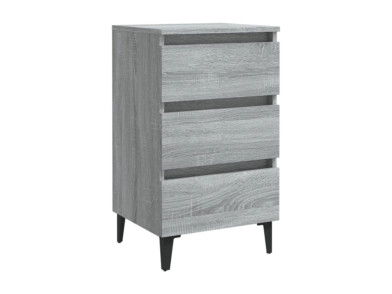 Table de chevet avec pieds en métal Sonoma gris 40x35x69