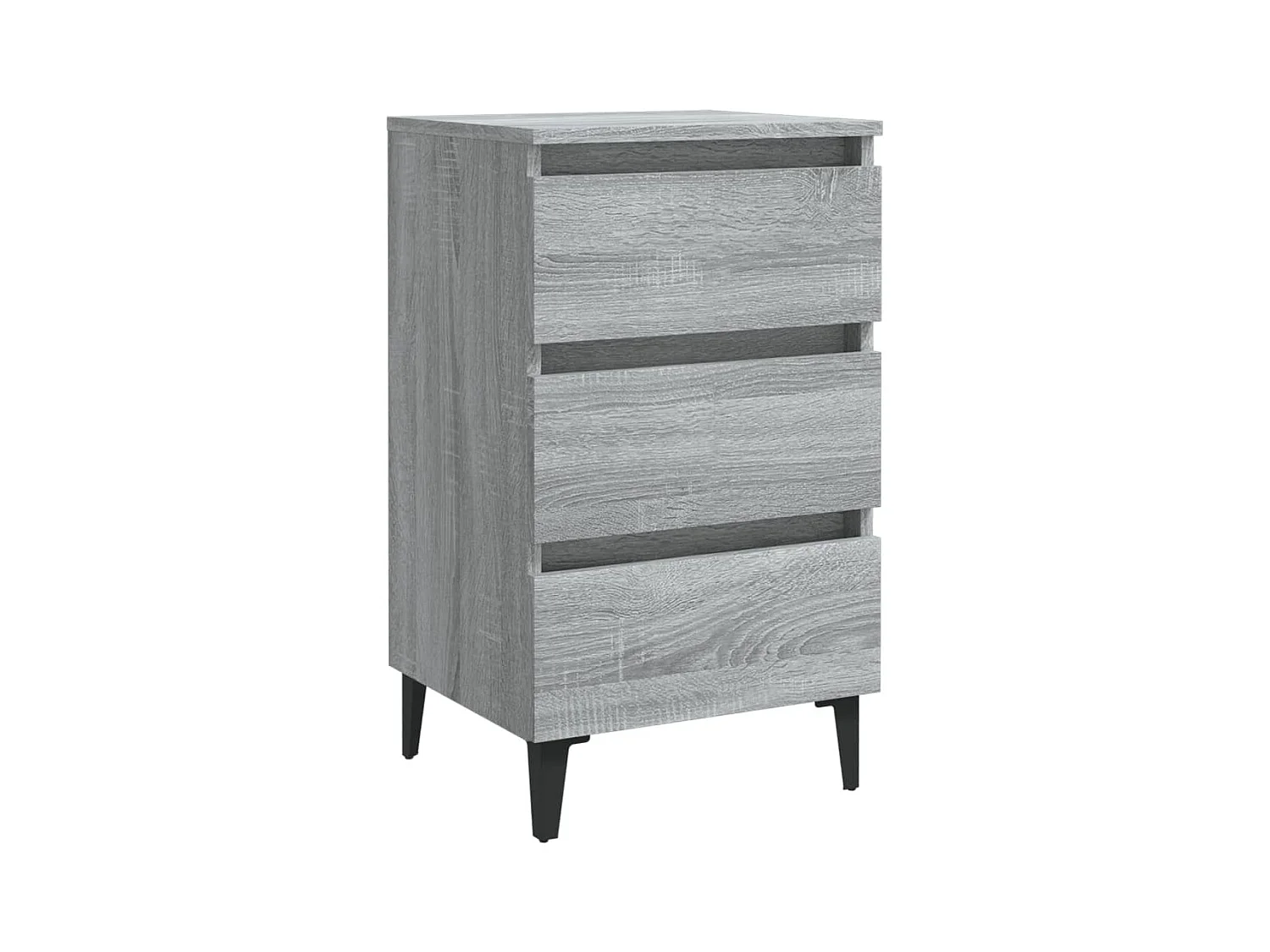 Table de chevet avec pieds en métal Sonoma gris 40x35x69