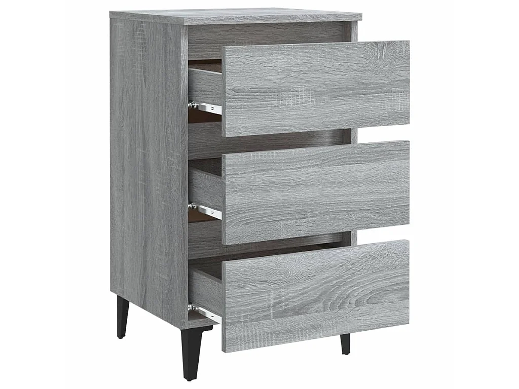 Table de chevet avec pieds en métal Sonoma gris 40x35x69