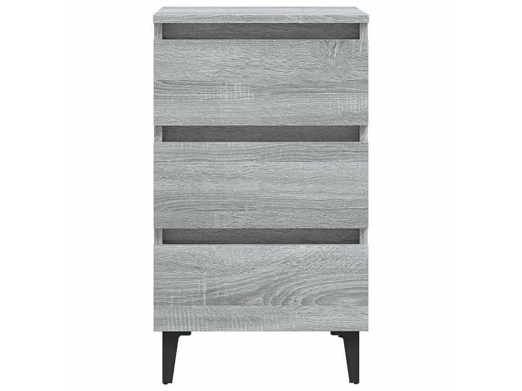 Table de chevet avec pieds en métal Sonoma gris 40x35x69