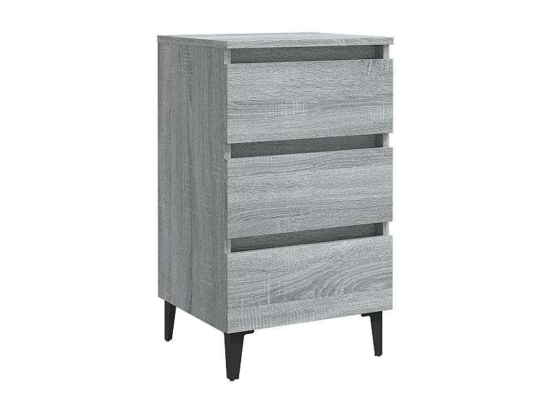 Table de chevet avec pieds en métal Sonoma gris 40x35x69