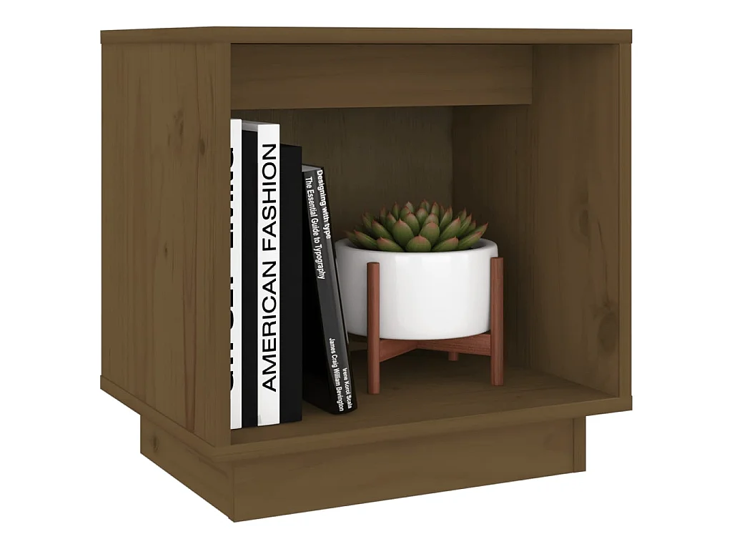 Table de chevet Marron miel 40x30x40 Bois de pin solide