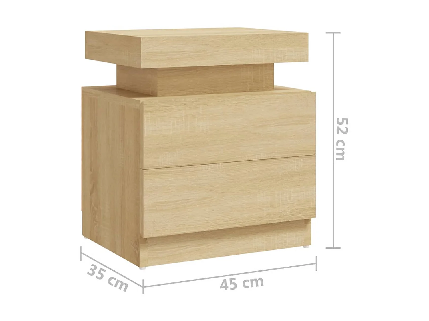 Table de chevet Chêne sonoma 45x35x52