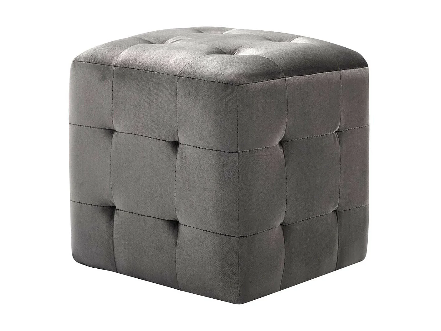 2 pcs Tables de chevet Gris 30x30x30 Tissu velours