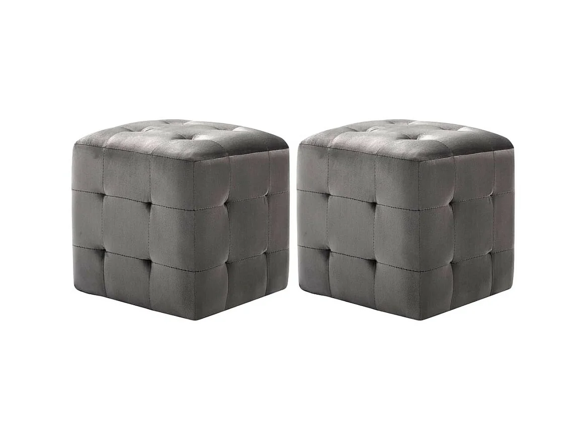 2 pcs Tables de chevet Gris 30x30x30 Tissu velours