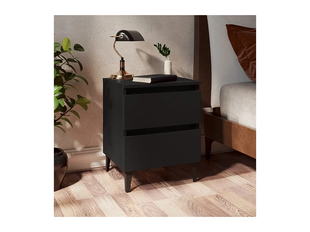 Nachtkastjes 2 st 40x35x50 cm spaanplaat zwart