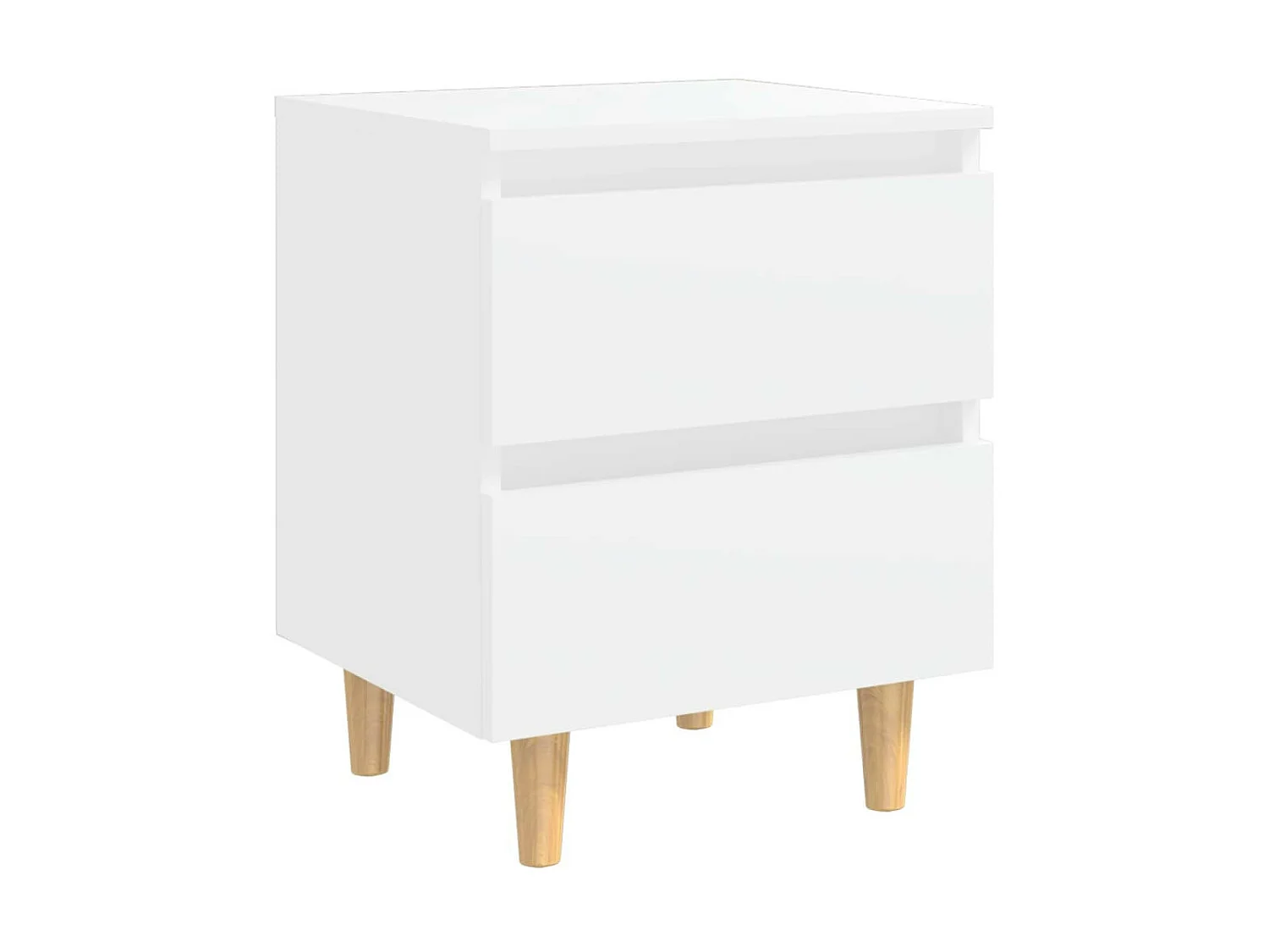 Table de chevet avec pieds en pin Blanc 40x35x50
