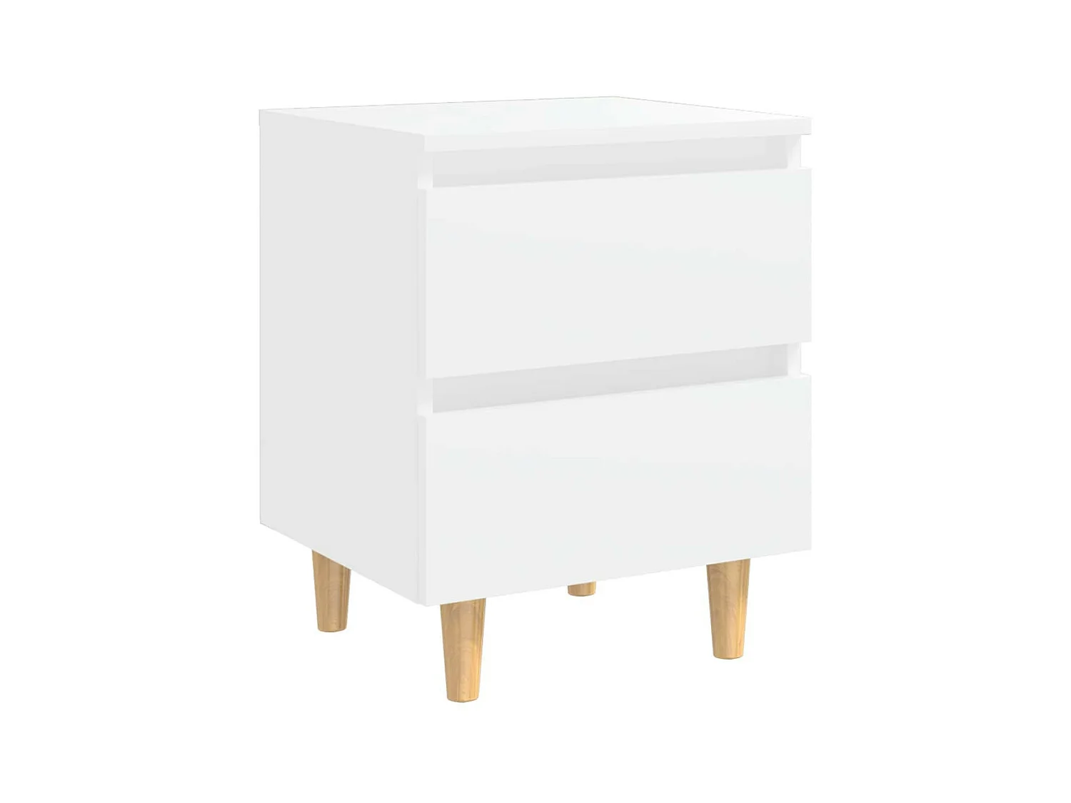 Table de chevet avec pieds en pin Blanc 40x35x50