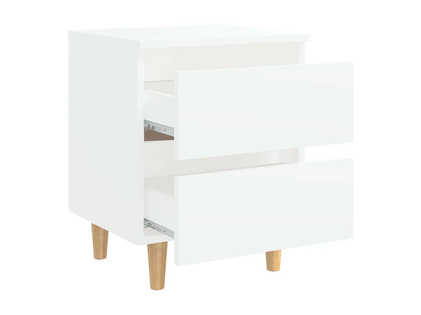 Table de chevet avec pieds en pin Blanc 40x35x50