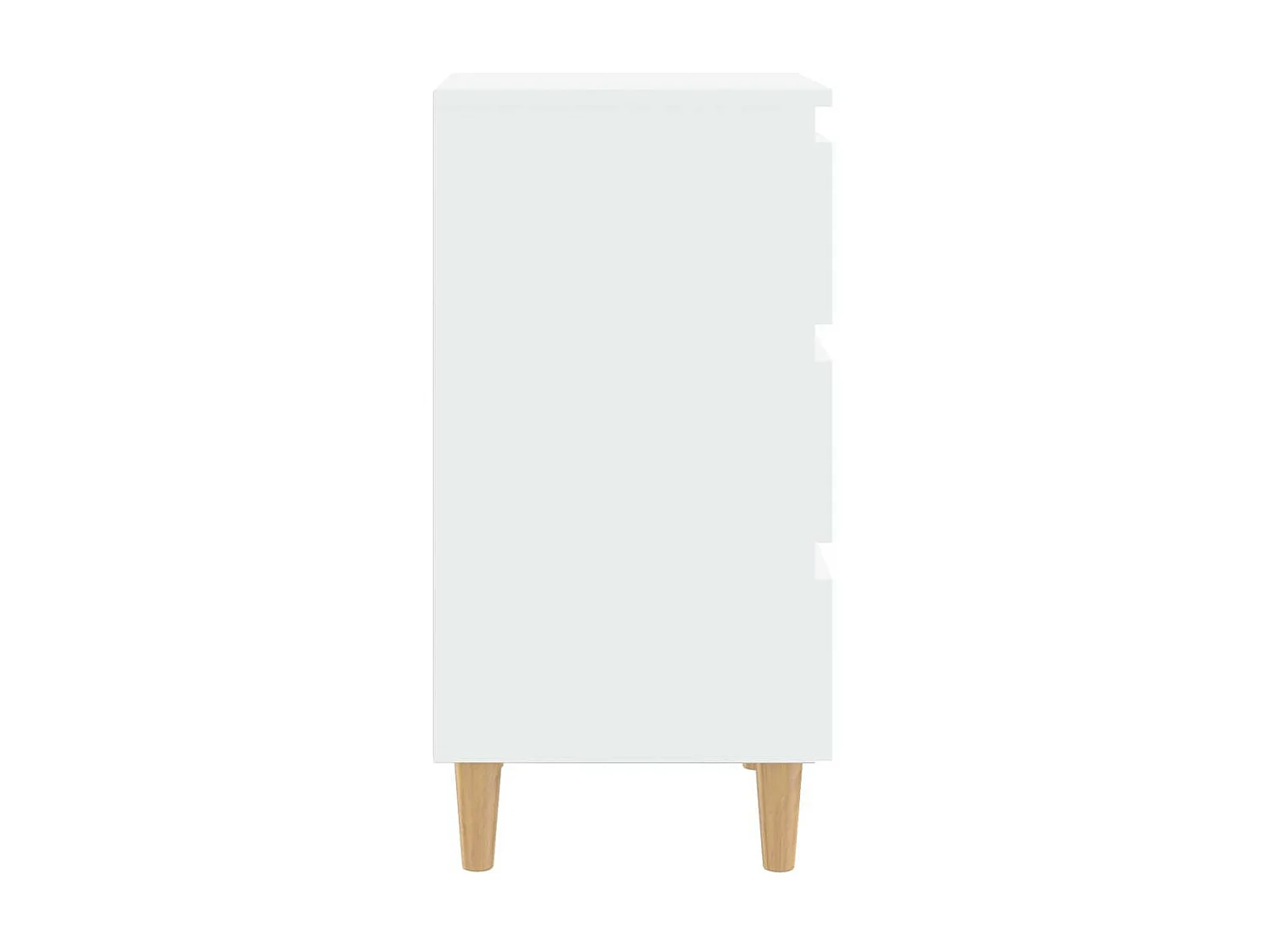 Table de chevet avec pieds en bois solide Blanc 40x35x69