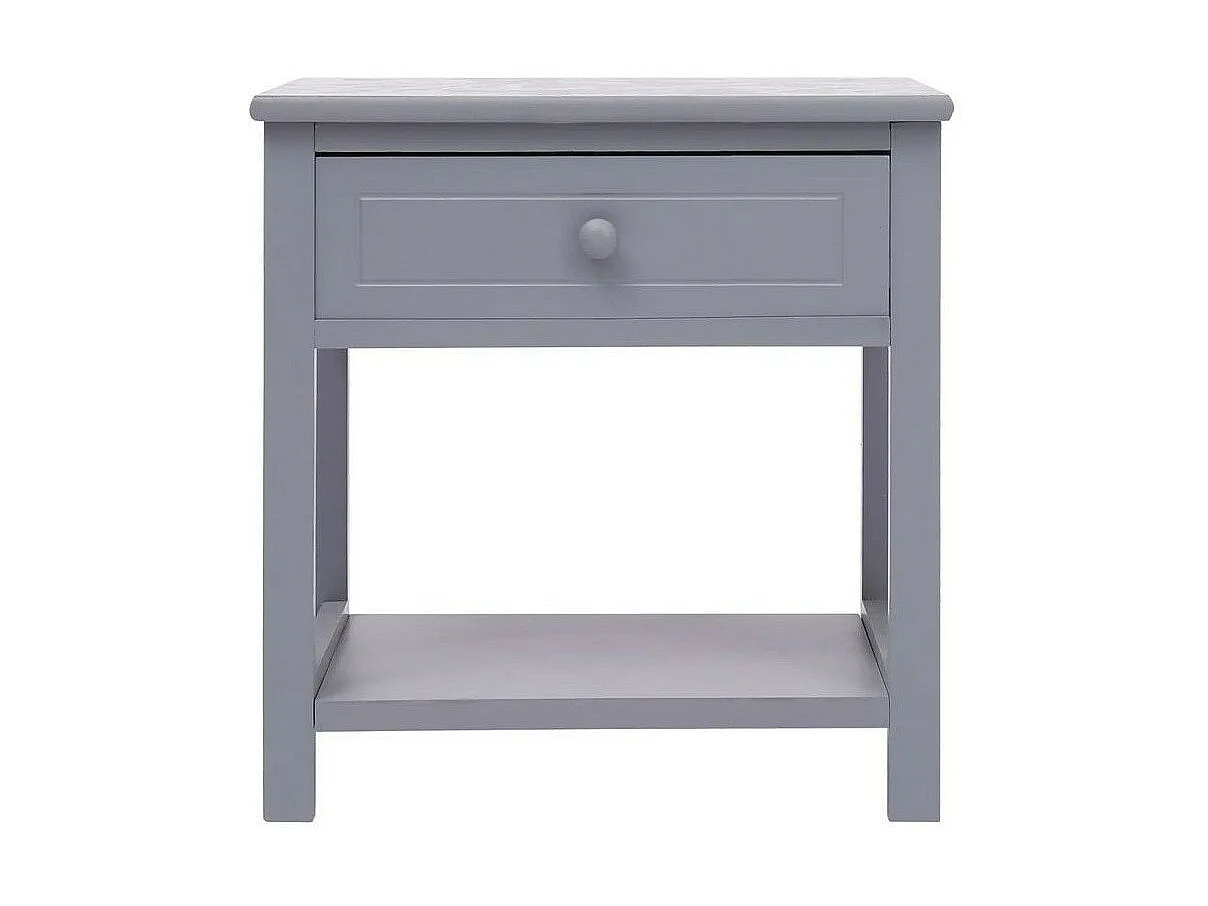 Table de chevet 1 tiroir paulownia massif gris Mounira