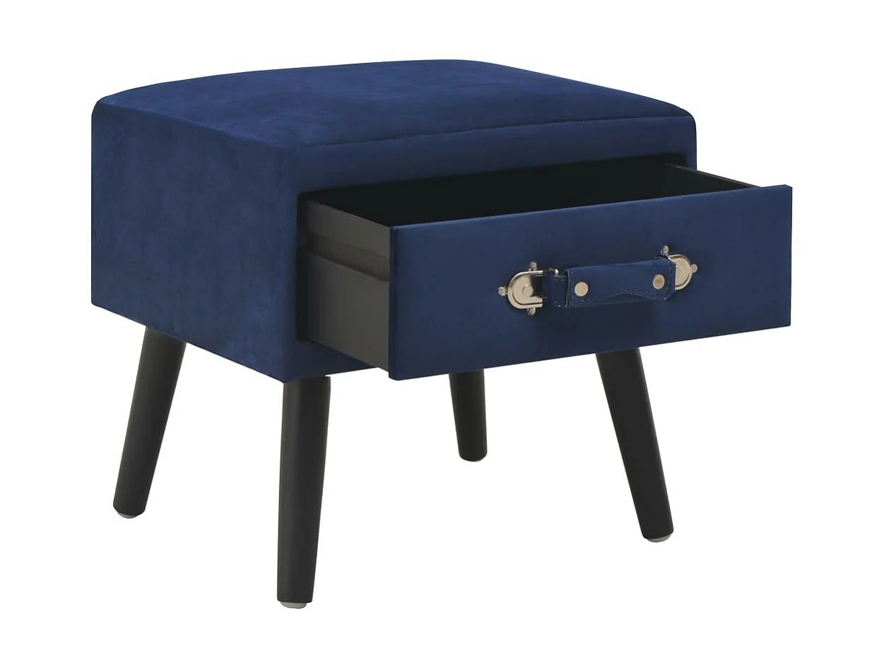 Tables de chevet 2 pcs Bleu 40x35x40 Velours