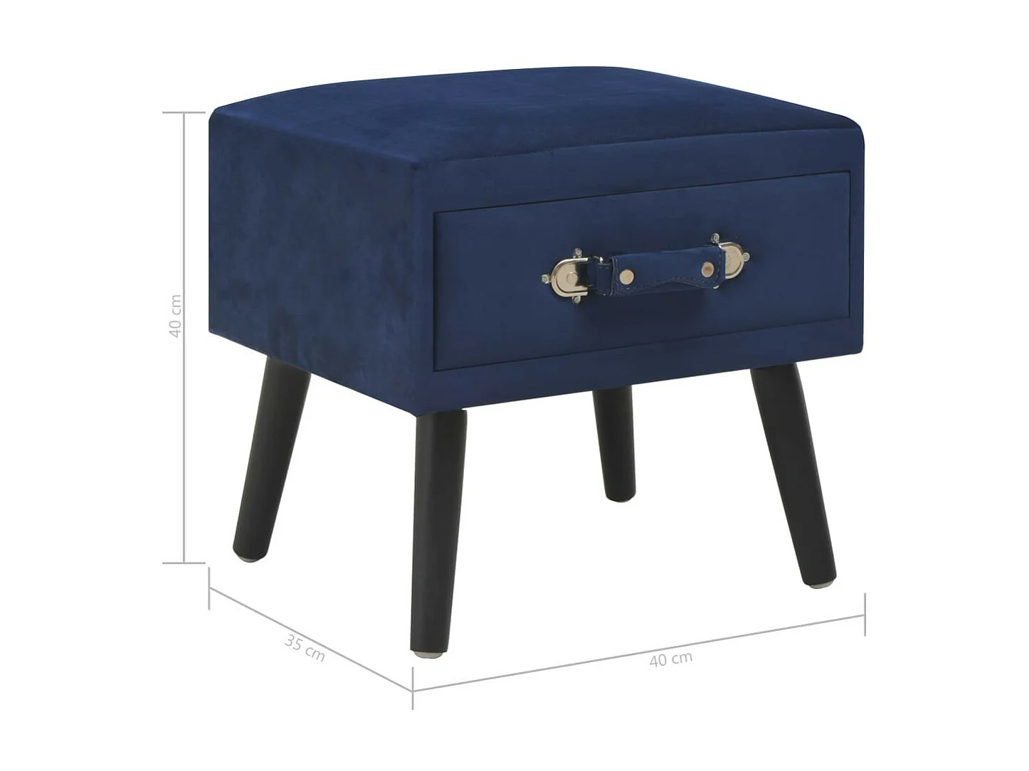 Tables de chevet 2 pcs Bleu 40x35x40 Velours
