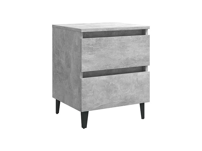 Table de chevet Gris béton 40x35x50 2 tiroirs Kuza