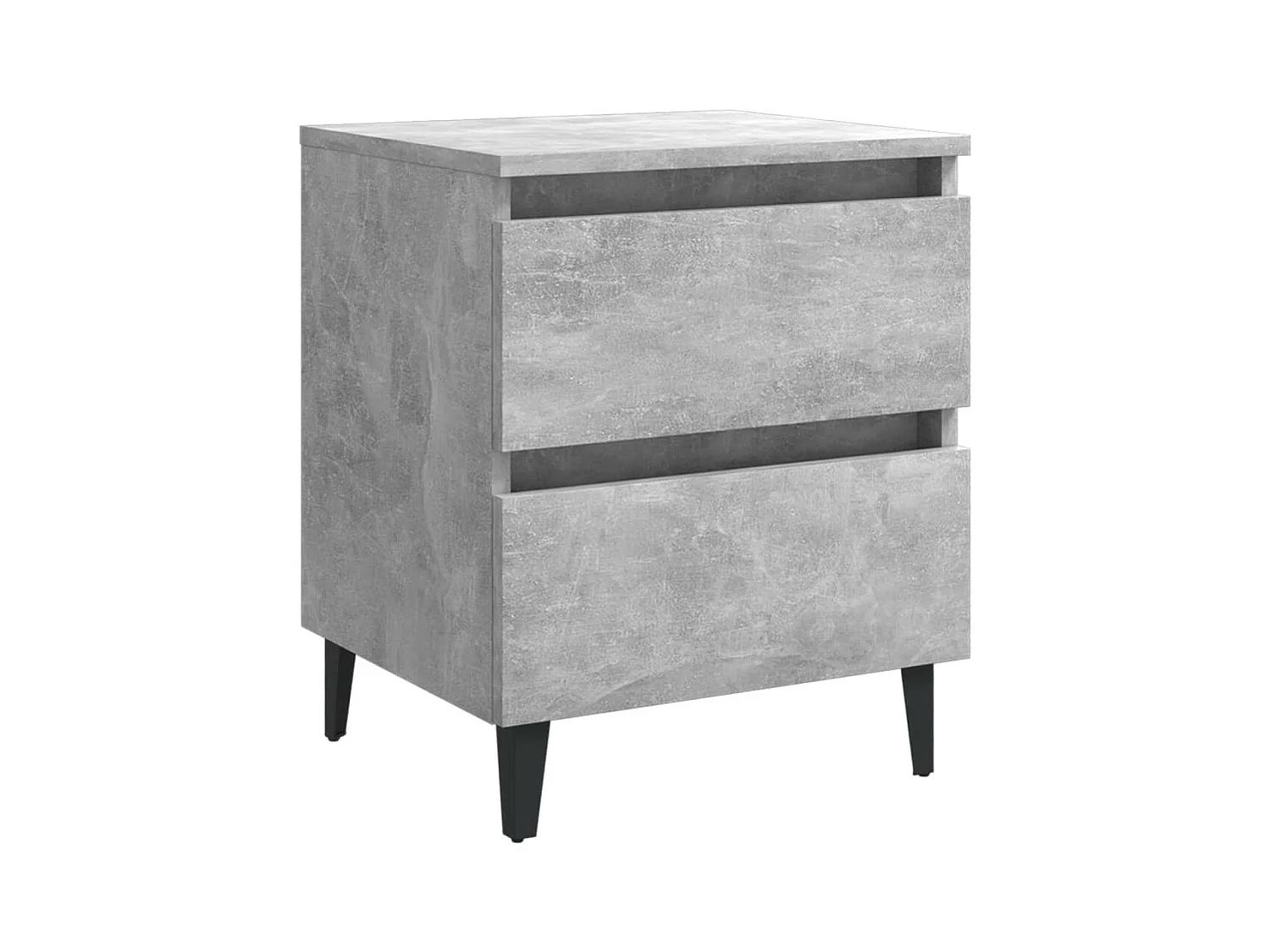 Table de chevet Gris béton 40x35x50 2 tiroirs Kuza