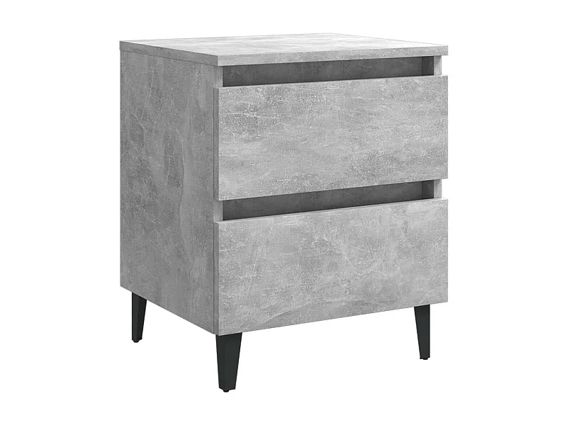 Table de chevet Gris béton 40x35x50 2 tiroirs Kuza