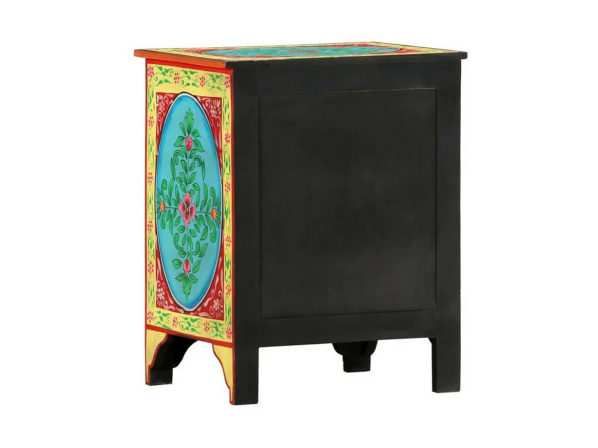 Table de chevet 2 tiroirs manguier massif vert Coloria