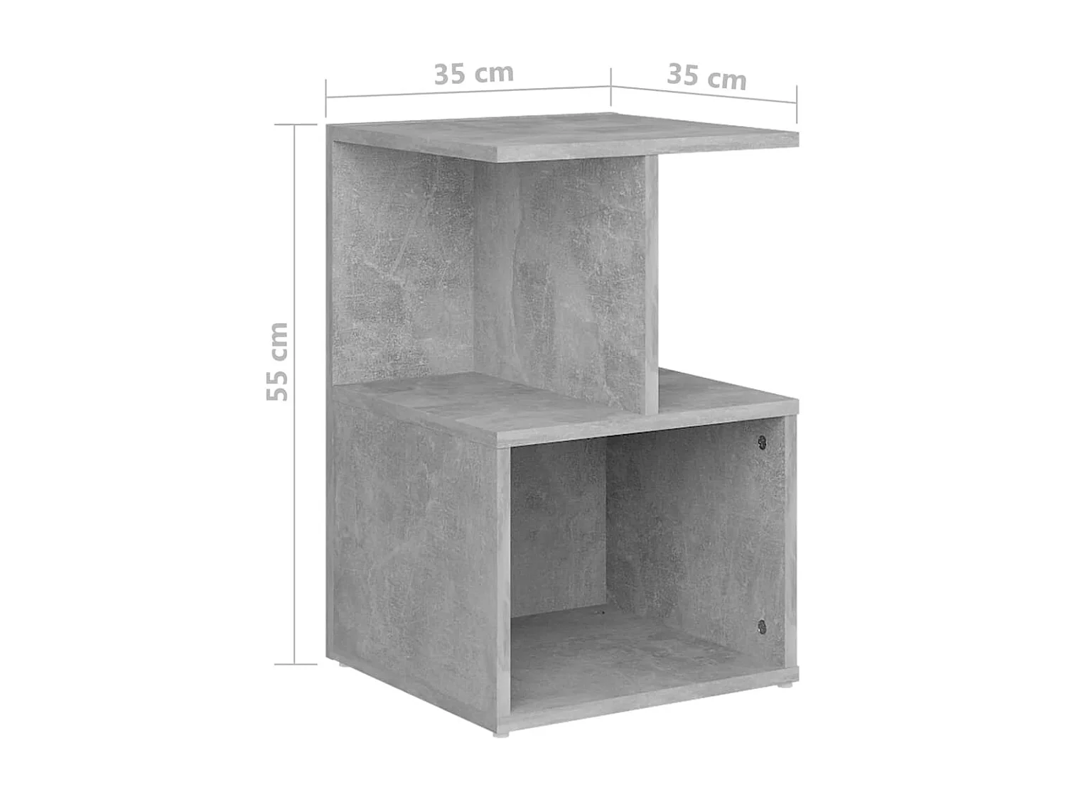 Table de chevet Gris béton 35x35x55