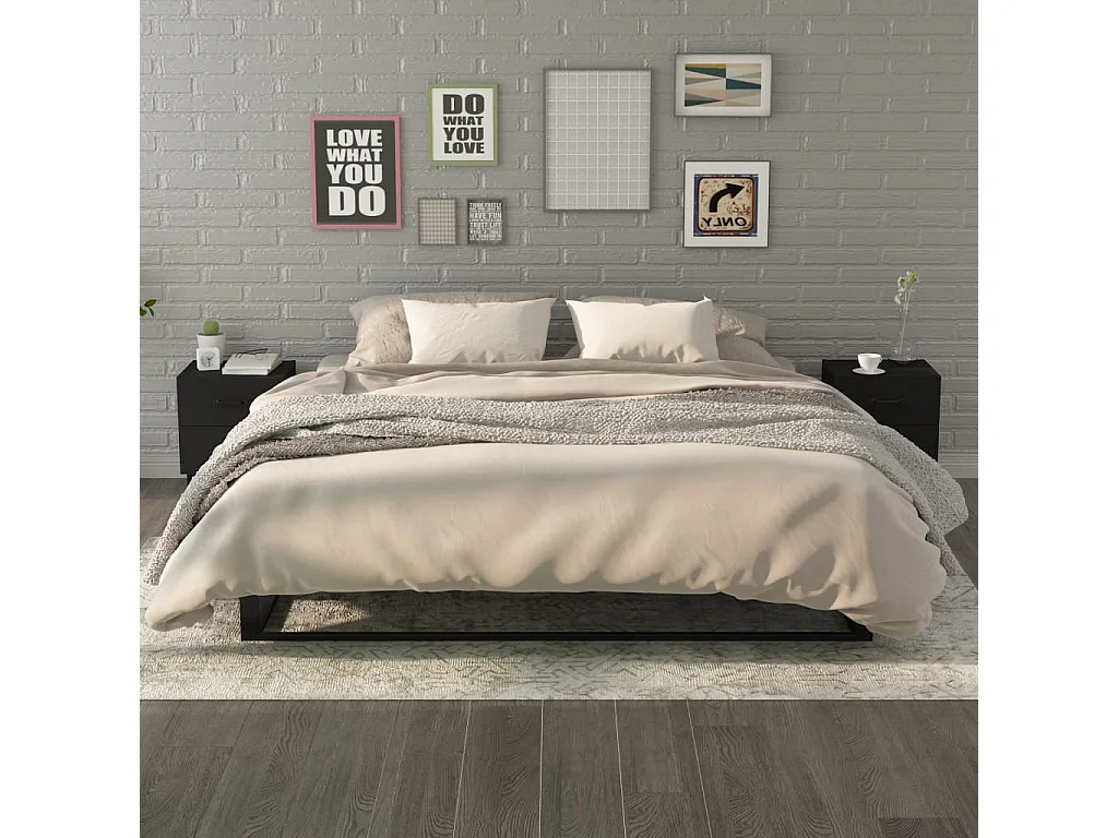 Tables de chevet 2 pcs Noir 40x35x47,5