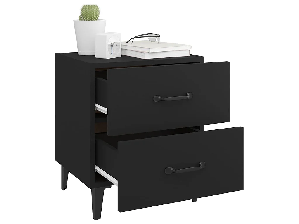 Tables de chevet 2 pcs Noir 40x35x47,5