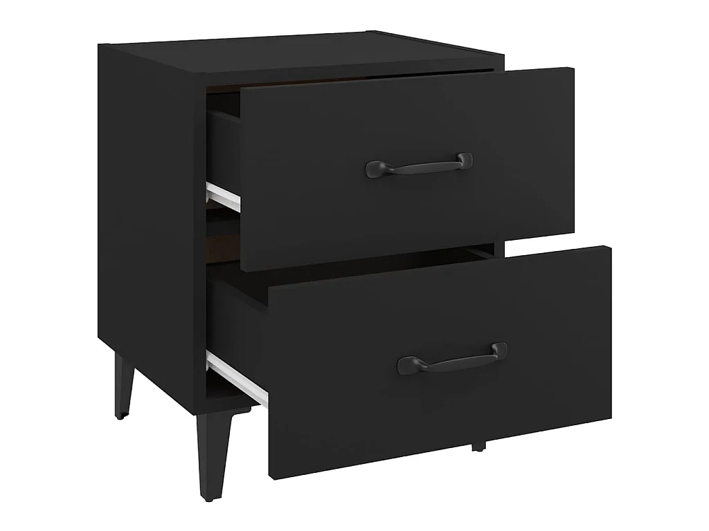 Tables de chevet 2 pcs Noir 40x35x47,5