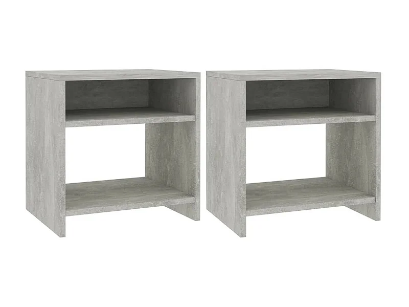 Table de chevet Gris béton 40 x 30x40 - Lot de 2