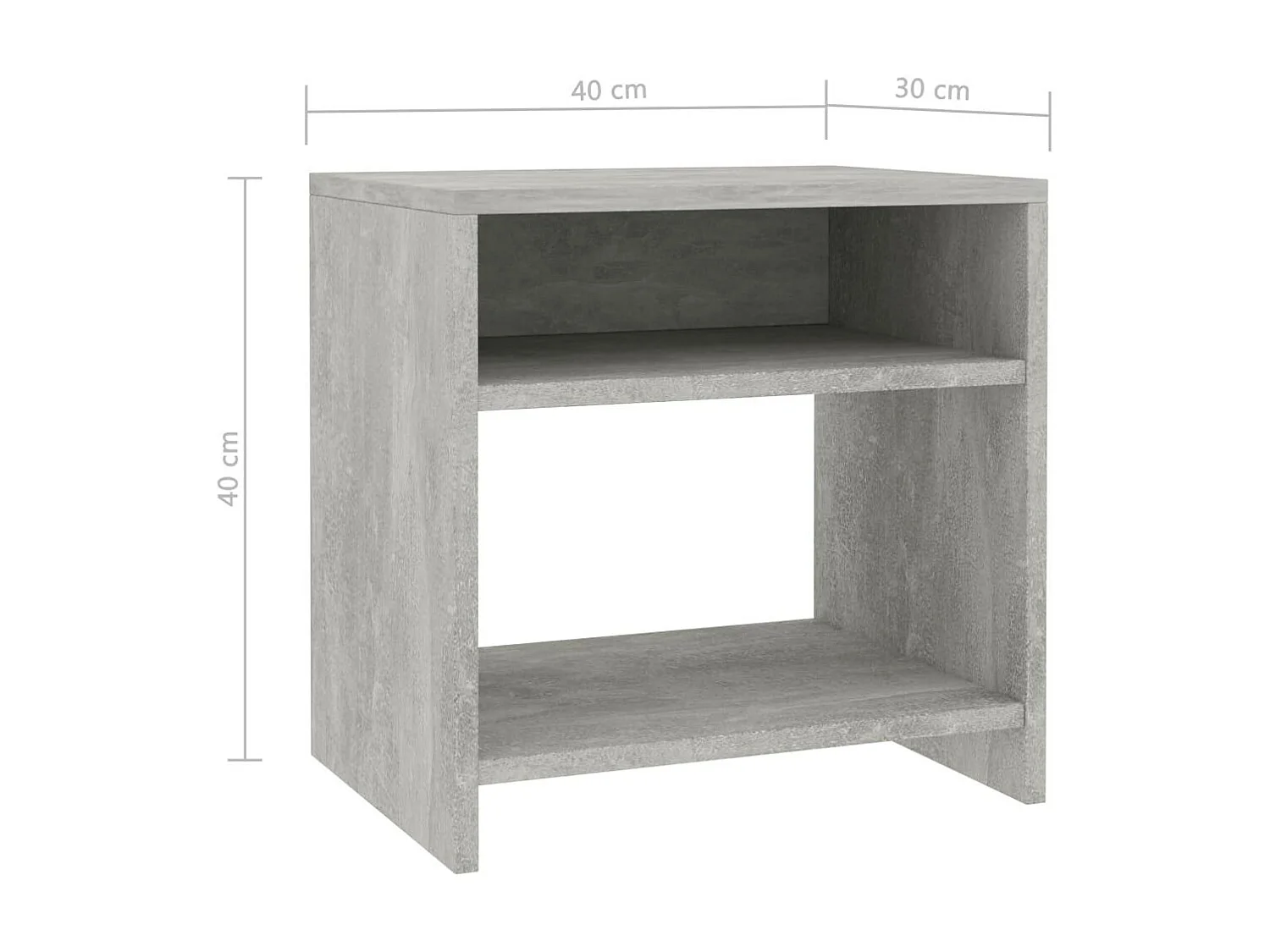 Table de chevet Gris béton 40 x 30x40 - Lot de 2