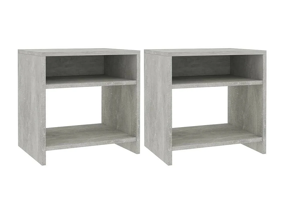 Table de chevet Gris béton 40 x 30x40 - Lot de 2