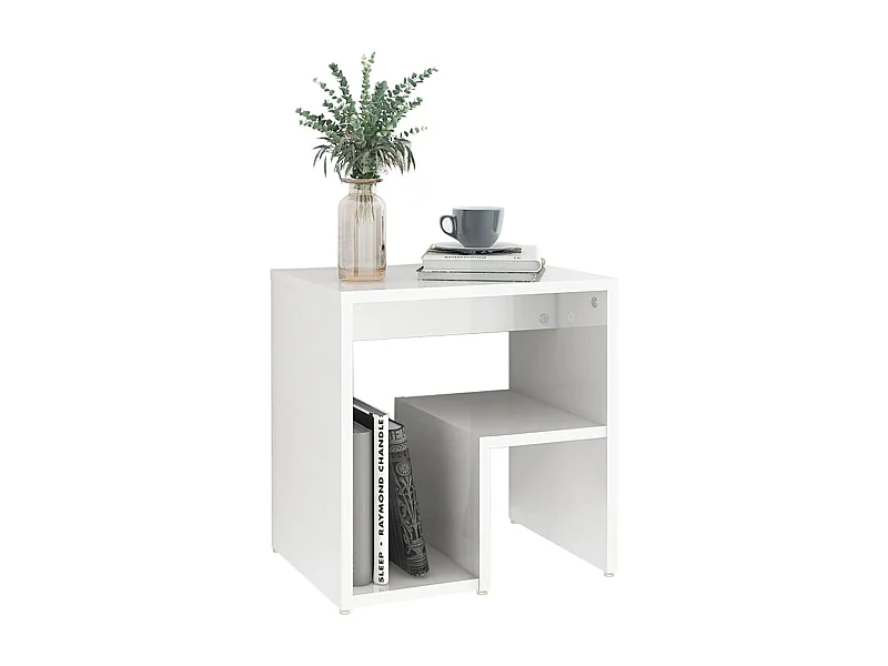 Table de chevet Blanc brillant 40x30x40