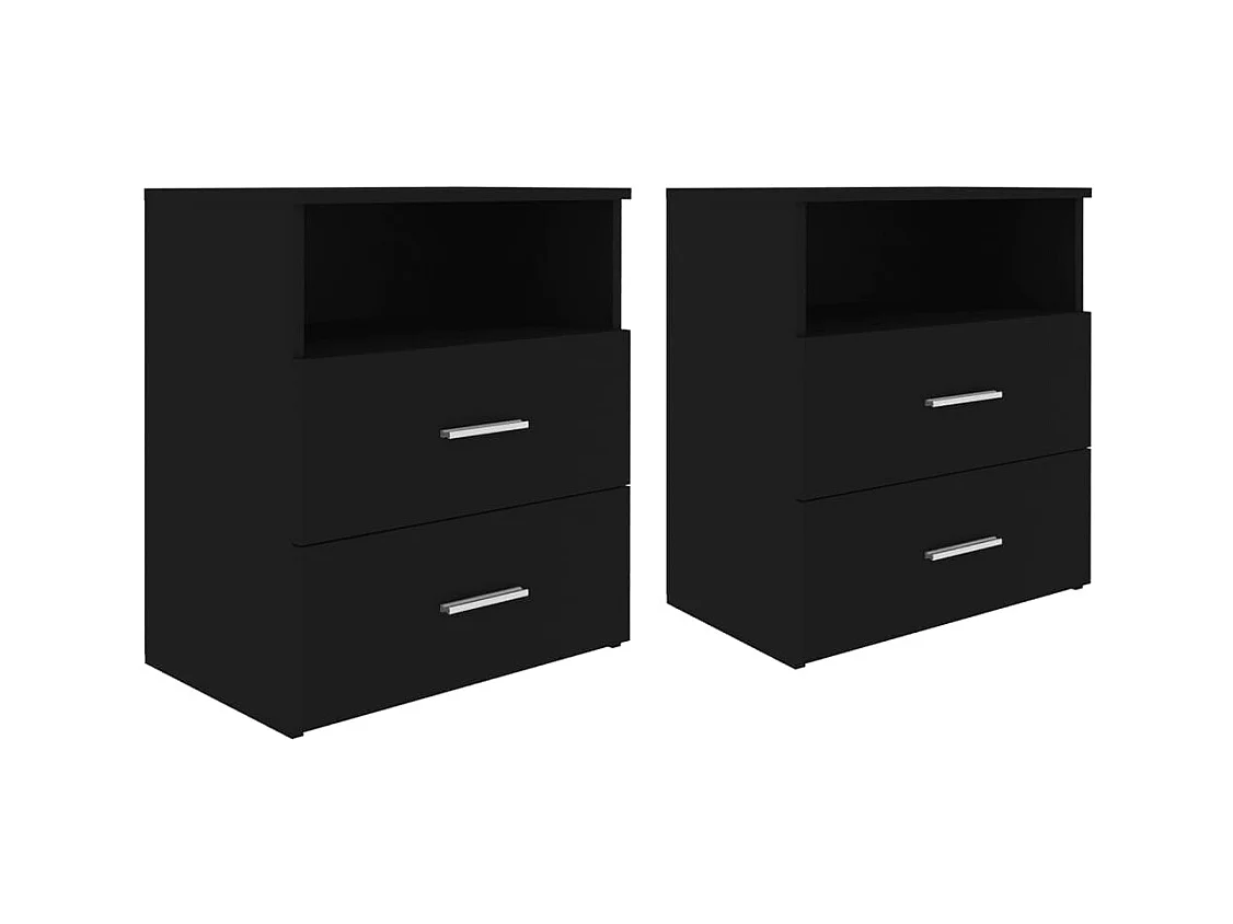 Tables de chevet 2 pcs Noir 50x32x60