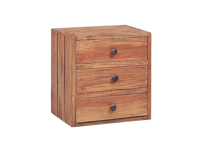 Table de chevet 3 tiroirs bois de récupération massif Potis