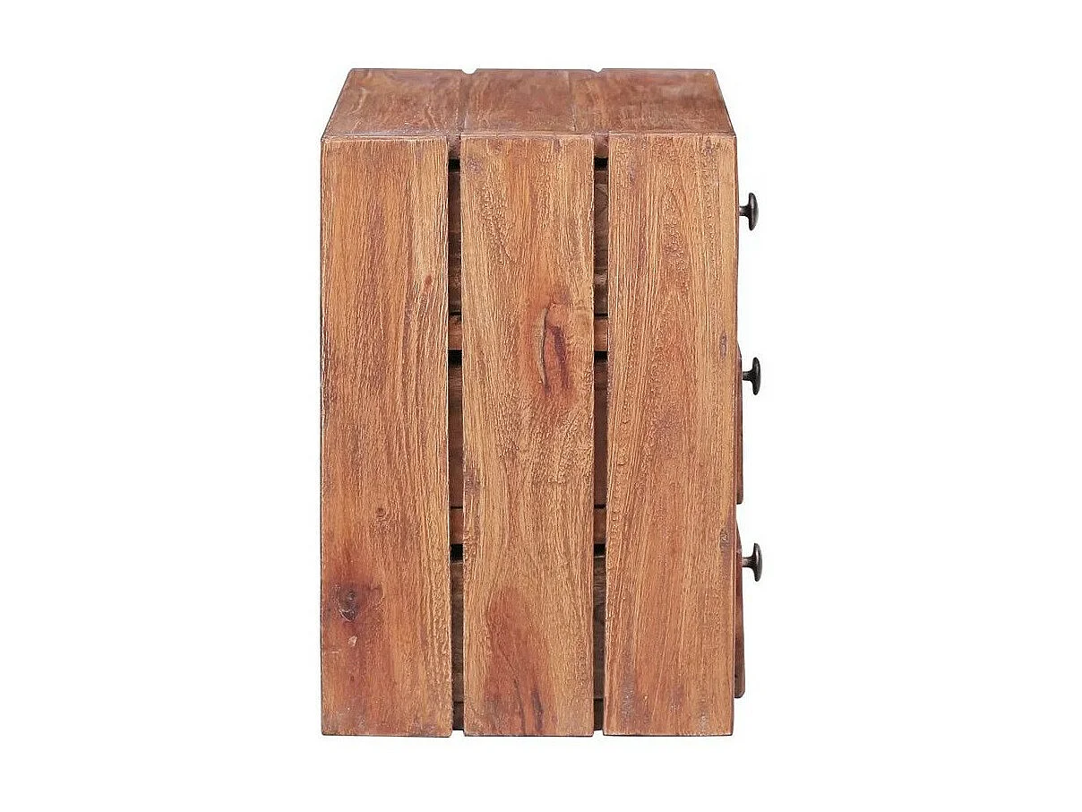Table de chevet 3 tiroirs bois de récupération massif Potis