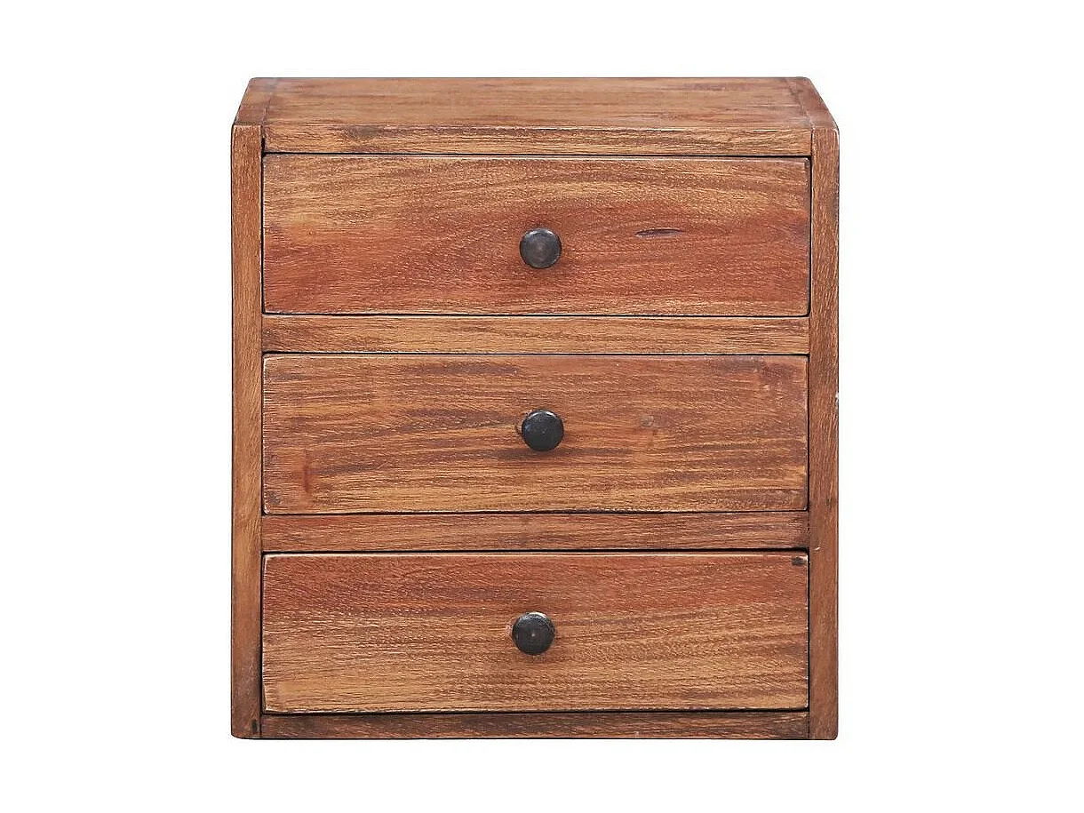 Table de chevet 3 tiroirs bois de récupération massif Potis