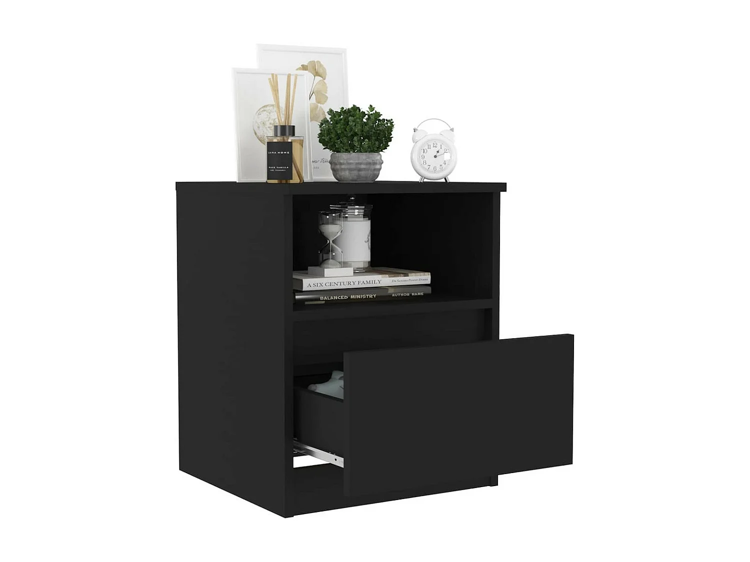 Tables de chevet 2 pcs Noir 40x40x50 2