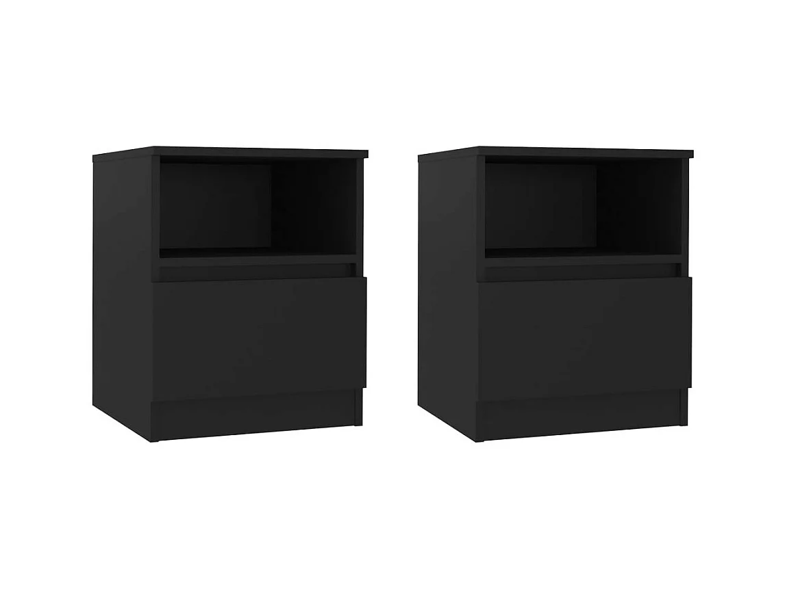 Tables de chevet 2 pcs Noir 40x40x50 2