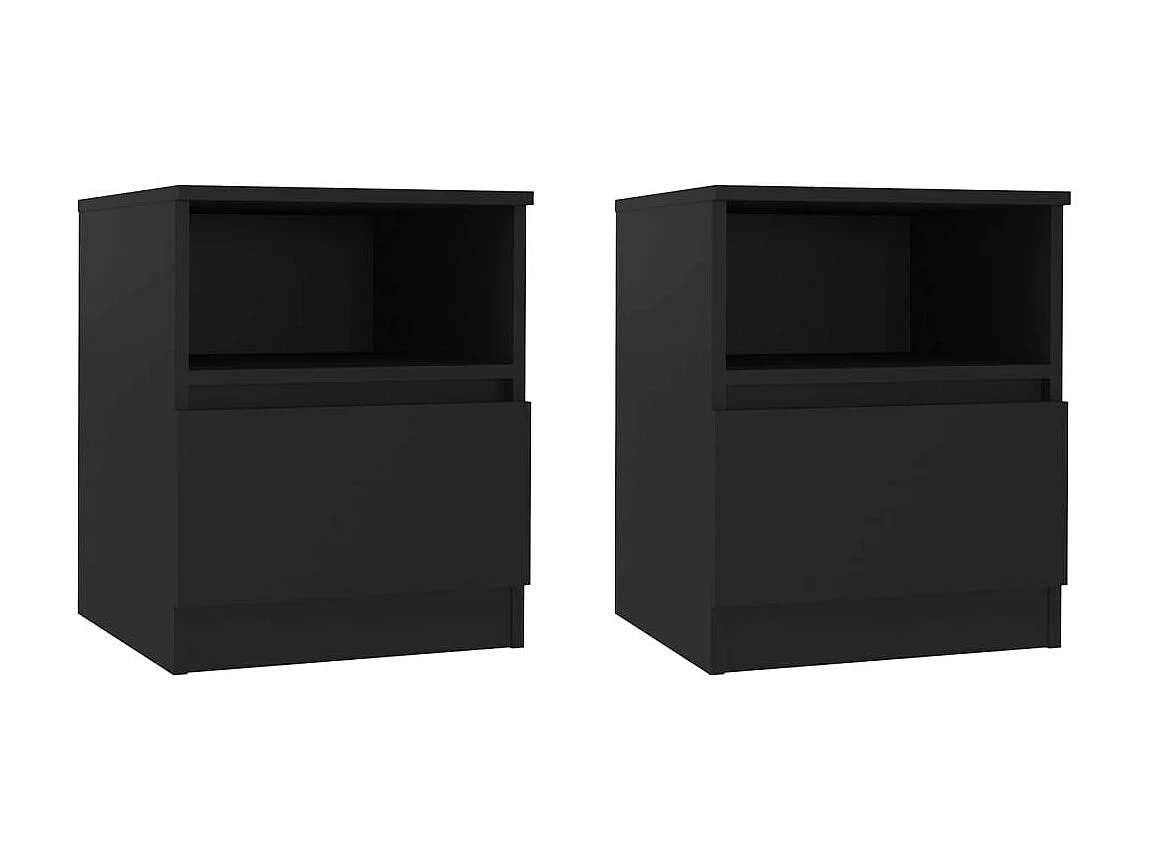 Tables de chevet 2 pcs Noir 40x40x50 2