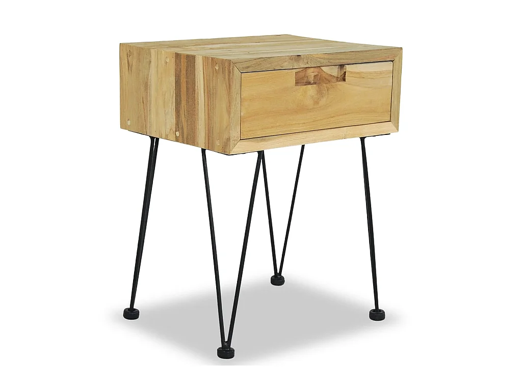 Tables de chevet 2 pcs 40x30x50 Teck massif