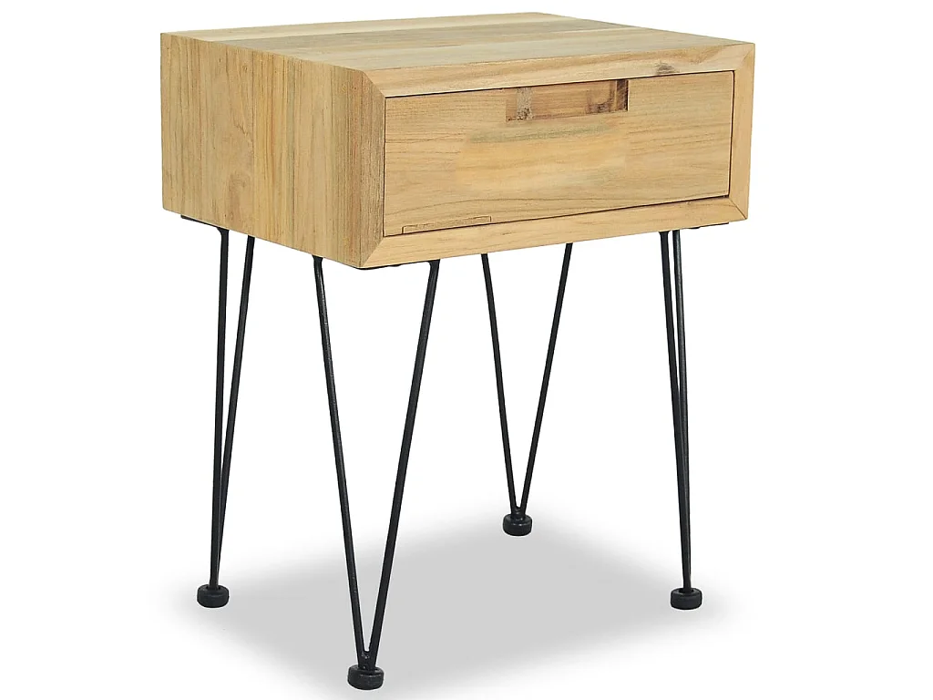 Tables de chevet 2 pcs 40x30x50 Teck massif