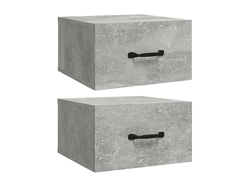 Tables de chevet murales 2 pcs Gris béton 35x35x20