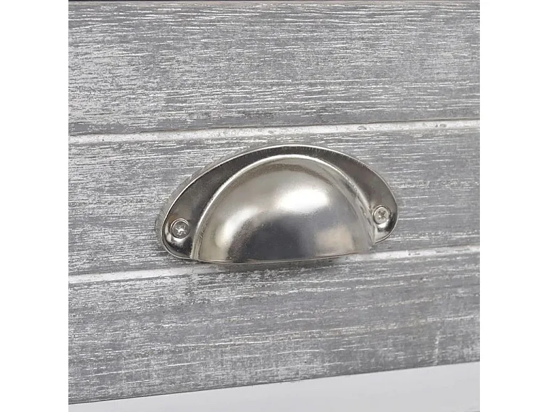 Table de chevet 2 tiroirs paulownia massif blanc et gris Onia