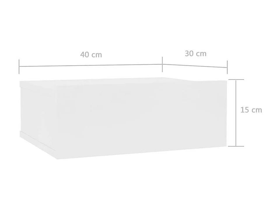 Tables de chevet flottantes 2 pcs Blanc 40x30x15