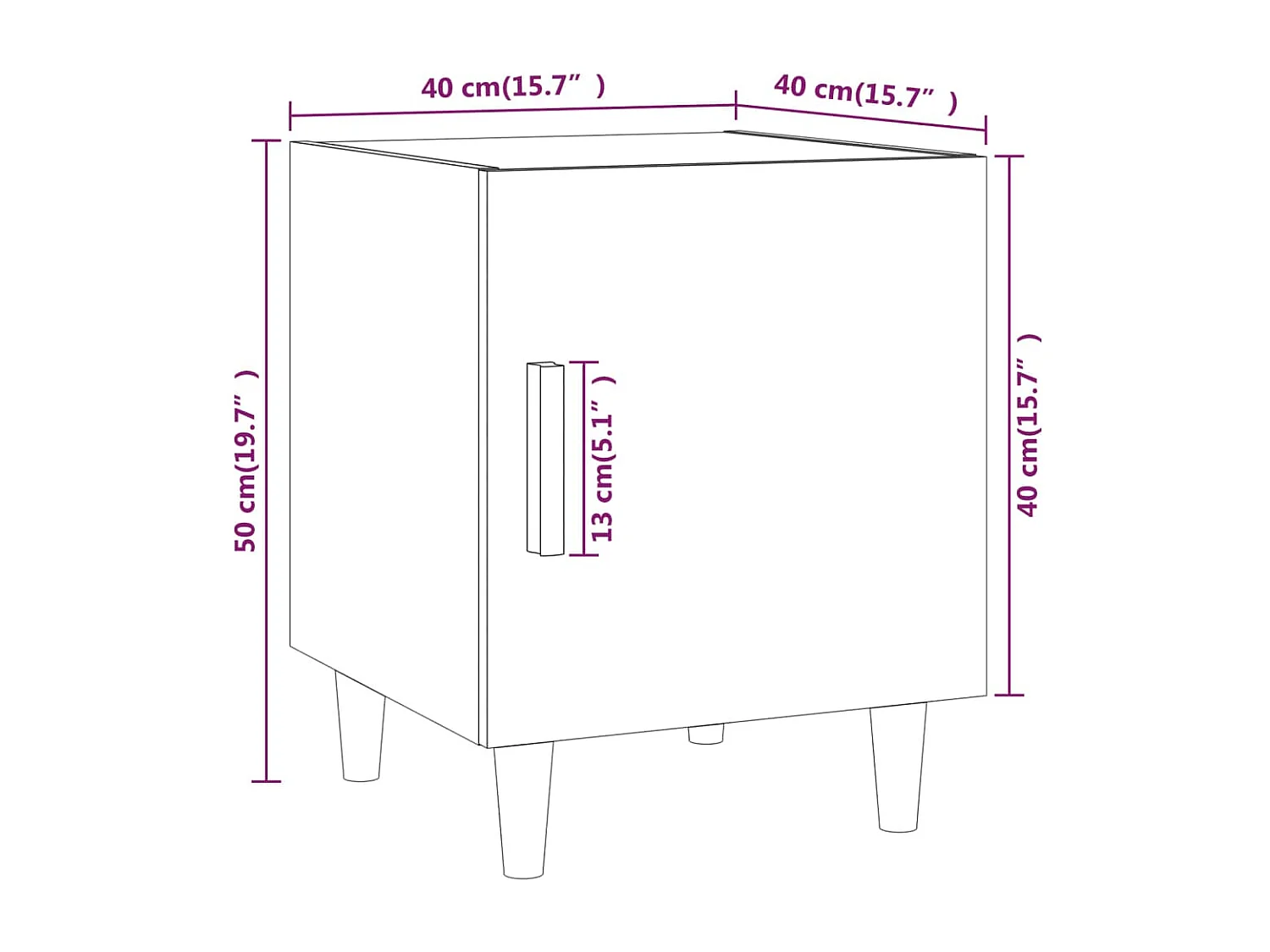 Tables de chevet 2 pcs Blanc Bois d'ingénierie 2