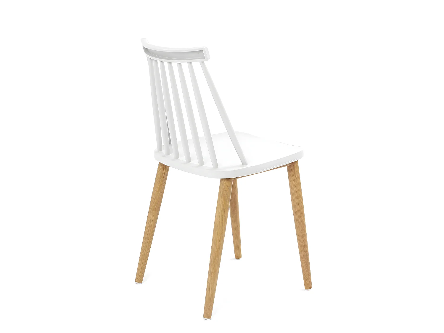 Lot 2 chaises de cuisine bistrot café siège plastique à barreaux pieds métal ton bois BAO (blanc)
