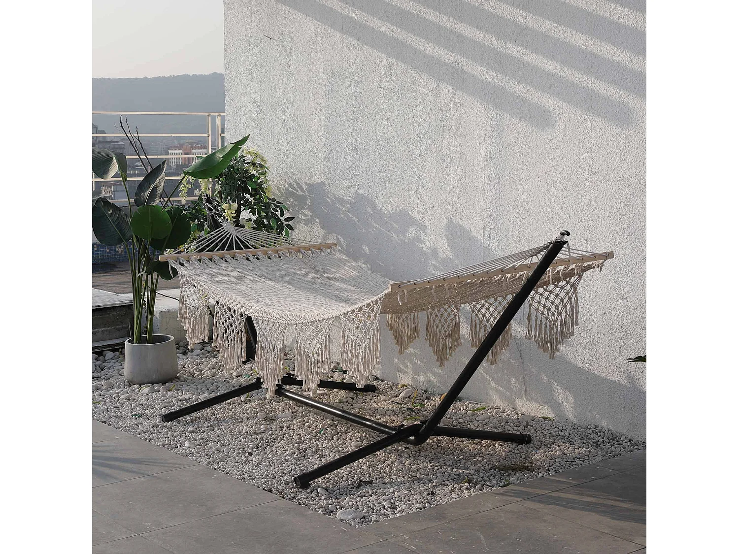 Hamaca de exterior tejida a mano 200 x 100 cm PORQUEROLLES