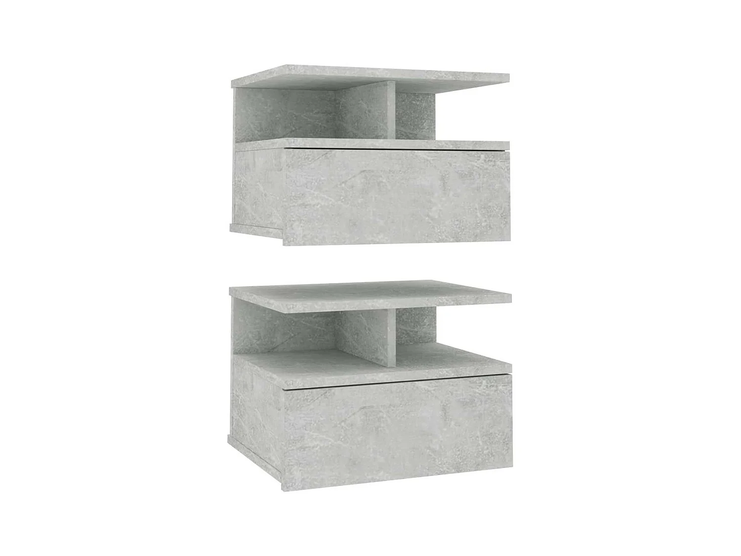 Tables de chevet suspendues 2 pcs Gris béton 40x31x27