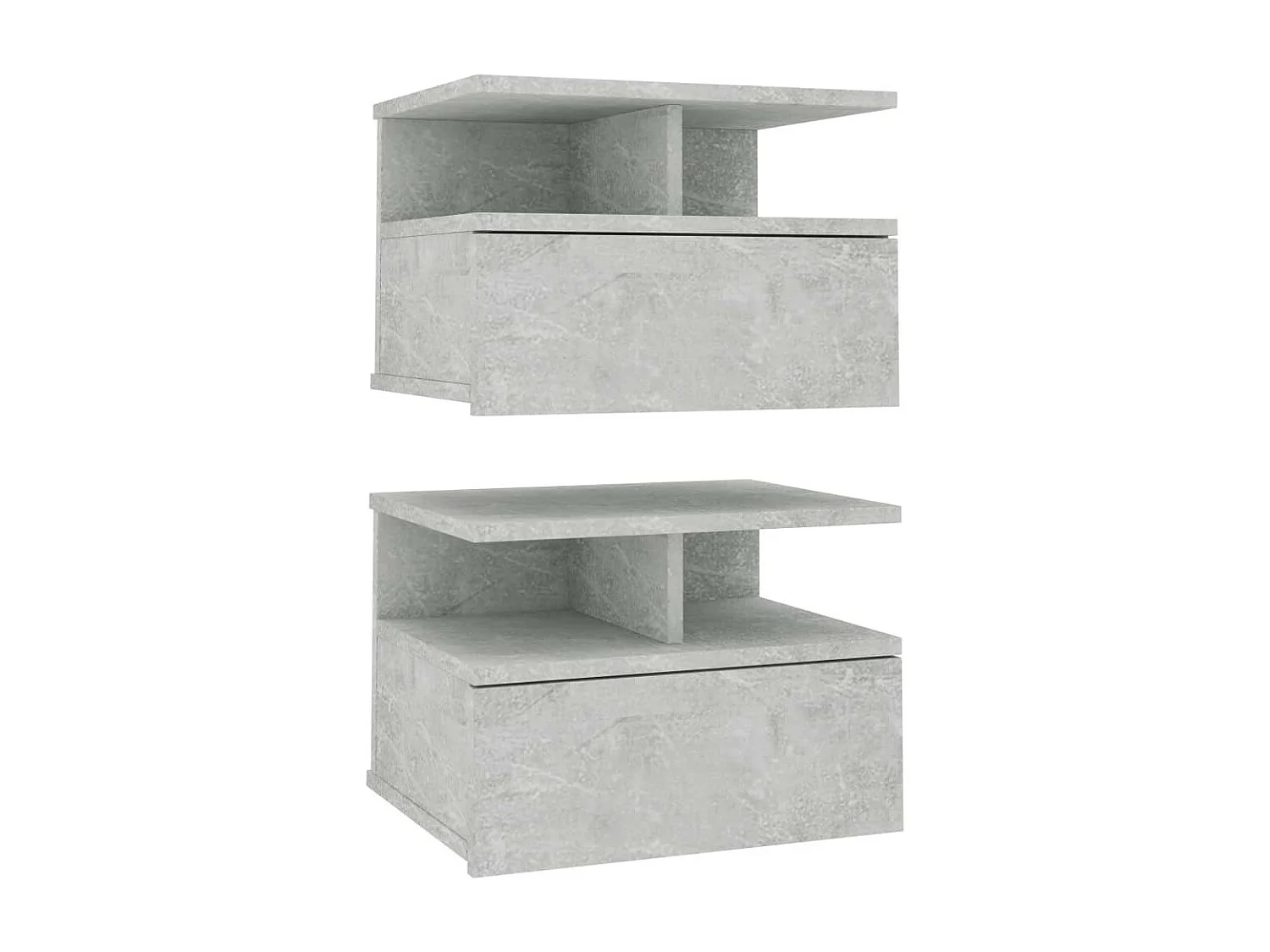 Tables de chevet suspendues 2 pcs Gris béton 40x31x27