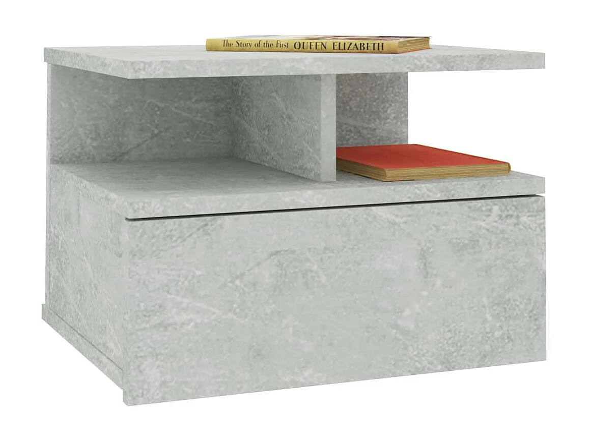 Tables de chevet suspendues 2 pcs Gris béton 40x31x27